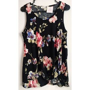 NWT Floral Knotted Tank Top